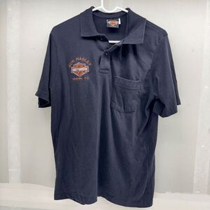 Harley-Davidson Crystal Springs Mens‎ L Black Polo Embroidered Sun Harley Denver